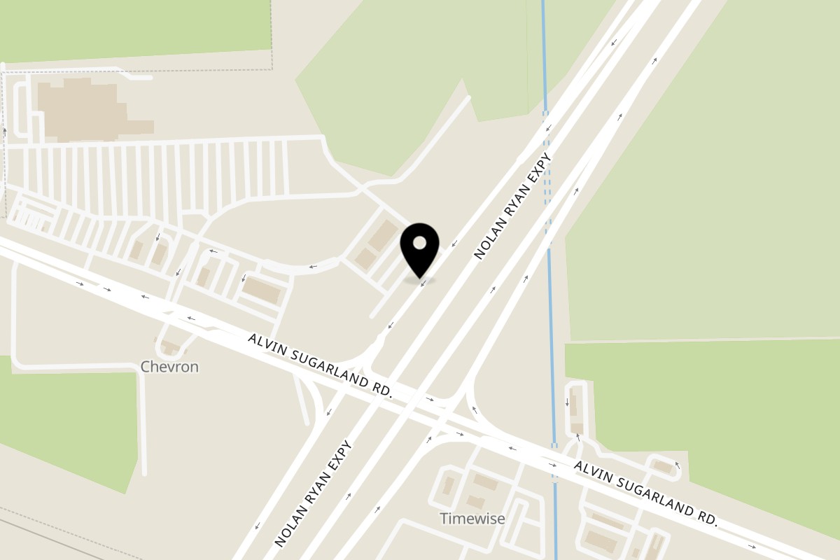 Map showing the location of Gyro Hut Manvel on 21716 State Hwy 288 #102 in Manvel