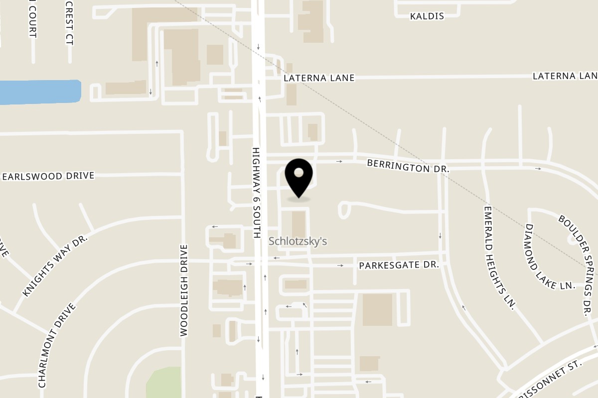 Map showing the location of Gyro Hut Highway 6 on 8733 S Texas 6 Suit Z in Houston